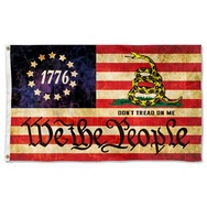 Vintage We The People 1776 Don't Tread On Me Flag Banner