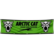 Snowmobiles Garage Shop Decor Banner Works for Arctic Cat Share our Passion Flag 2x8 Feet