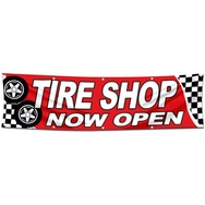 Car Motor Garage Tire shop Banner Flag Now Open 2x8 Feet