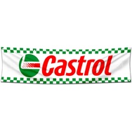 Car Motor Oil Garage Shop Decor Banner Works for Castrol Racing Flag 2x8 Feet