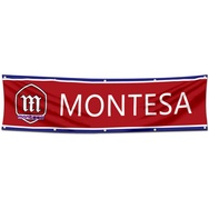 Motorcycles Garage Shop Decor Banner Works for Montesa Flag Red 2x8 Feet