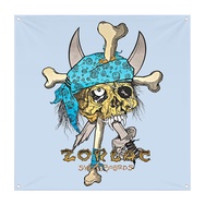 Zorlac Skateboard PusHead Pirate Skull Decor Flag Banner