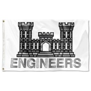 Army Engineers White Flag Banner
