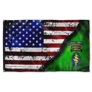 Special Forces Tabbed Stars And Stripes Flag Banner
