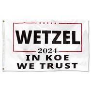 Koe Wetzel 2024 In Koe We Trust Flag Banner White