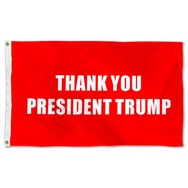 Thank you President Trump Flag Banner Red
