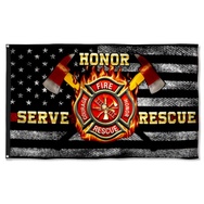 Firefighter Honor Serve Rescue Flag Banner 41545
