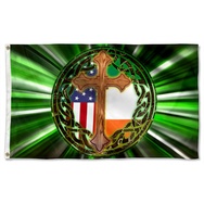 Irish St  Patricks Day Ireland American Flag Banner 41730