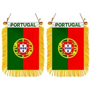 The Portugal Mini Car Rearview Mirror Flag Banner - 2PC