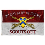 United States 2nd Cavalry Division Scouts Out Flag Banner