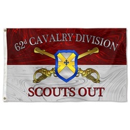 United States 62rd Cavalry Division Scouts Out Flag Banner