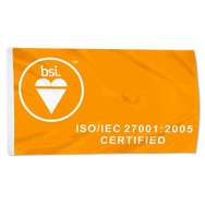 BSI ISO IEC 27001 2005 Certified Flag Banner
