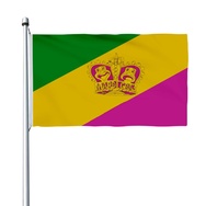 Mardi Gras Diagonal Flag Banner