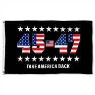 45th and 47th Take America Back Trump 2024 Flag Banner