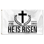 Jesus Christ He Is Risen Flag