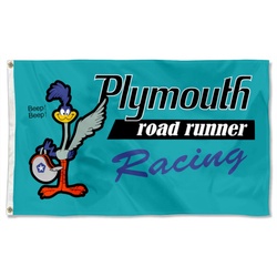 Plymouth Road Runner Racing Flag Banner
