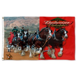 BUDWEISER BEER CLYDESDALE Flag Banner