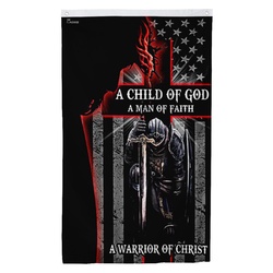 A Child Of God. A Man Of Faith. A Warri Decorative Flag Banner