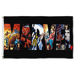 Marvel Banner Super Heroes Comics Wall Garage Black Flag Banner