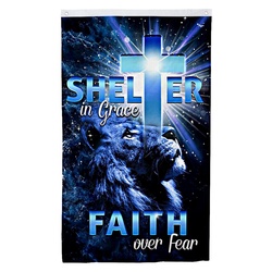 Shelter In Grace Faith Over Fear Decorative Flag Banner