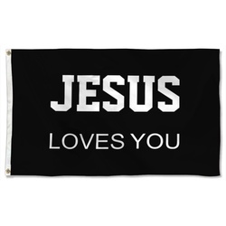 Jesus Loves You Motivational Typography Flag Banner