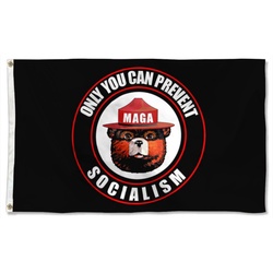 Only You Can Prevent Socialism Flag Smoky Bear Flag Banner