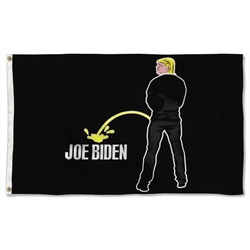 TRUMP PISS ON JOE BIDEN HARRIS Flag Banner