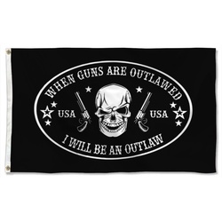 USA When Guns Are Outlawed I Will Be An Outlaw Wall Garage Flag Banner