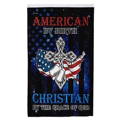 American By Birth Christian By The Grace Of God Decorative Flag Banner