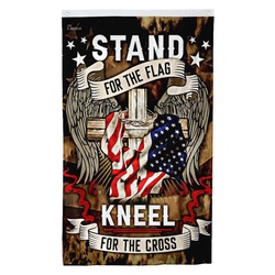 Stand For The Flag Kneel For The Cross Decorative Flag Banner