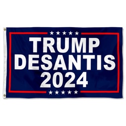 Donald Trump FLAG Ron Desantis Blue 2024 Flag Banner