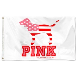 Pink Victoria's Secret Dog Flag Banner