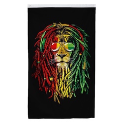 Rasta Lion Flag Banner Jamaica Bob Marley Reggae Iron Flag Banner