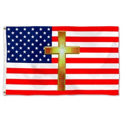 American USA Christian Cross Jesus Flag Banner