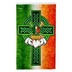 Celtic Claddagh Cross Decorative Flag Banner