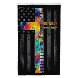 Christian Cross Way Maker Miracle Worker Decorative Flag Banner