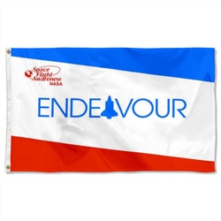 NASA-EndeavourShuttle Flag Space Shuttle Endeavour Flag Banner