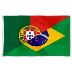 Portuguese language of Portugal-Brazil Flag Banner