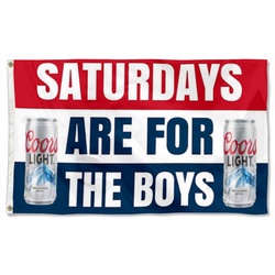 Saturdays are for the boys Coors Light Beer Flag Deluxe Banner