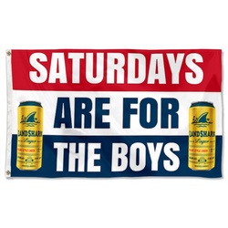 Saturdays are for the Boys Landshark Beer Flag Banner