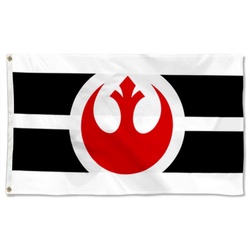 Star Wars Star Trek fans White and Black Rebel Alliance Flag Banner