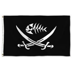 Pirate fish with swords Flag Banner