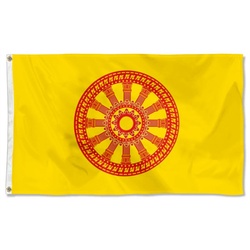 Dharmacakra Flag Buddhist in Thailand Banner