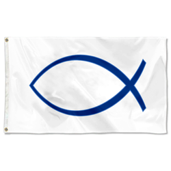 Christian Jesus Fish Flag Banner