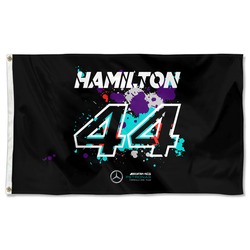 Formula one Lewis Hamilton 44 Flag Mercedes Black Banner