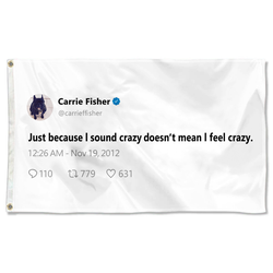 Carrie Fisher Funny twitter Flag Banner