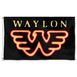 Waylon Jennings Flying W Flag Banner