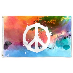 Colorful Peace Sign Flag Banner