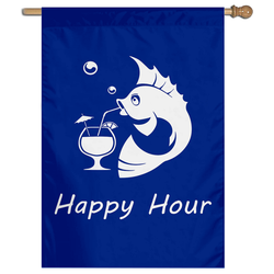 Happy Hour Fish House Flag Banner