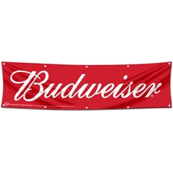 Beer Garage Shop Decor Banner Works for Budweiser Flag 2x8 Feet
